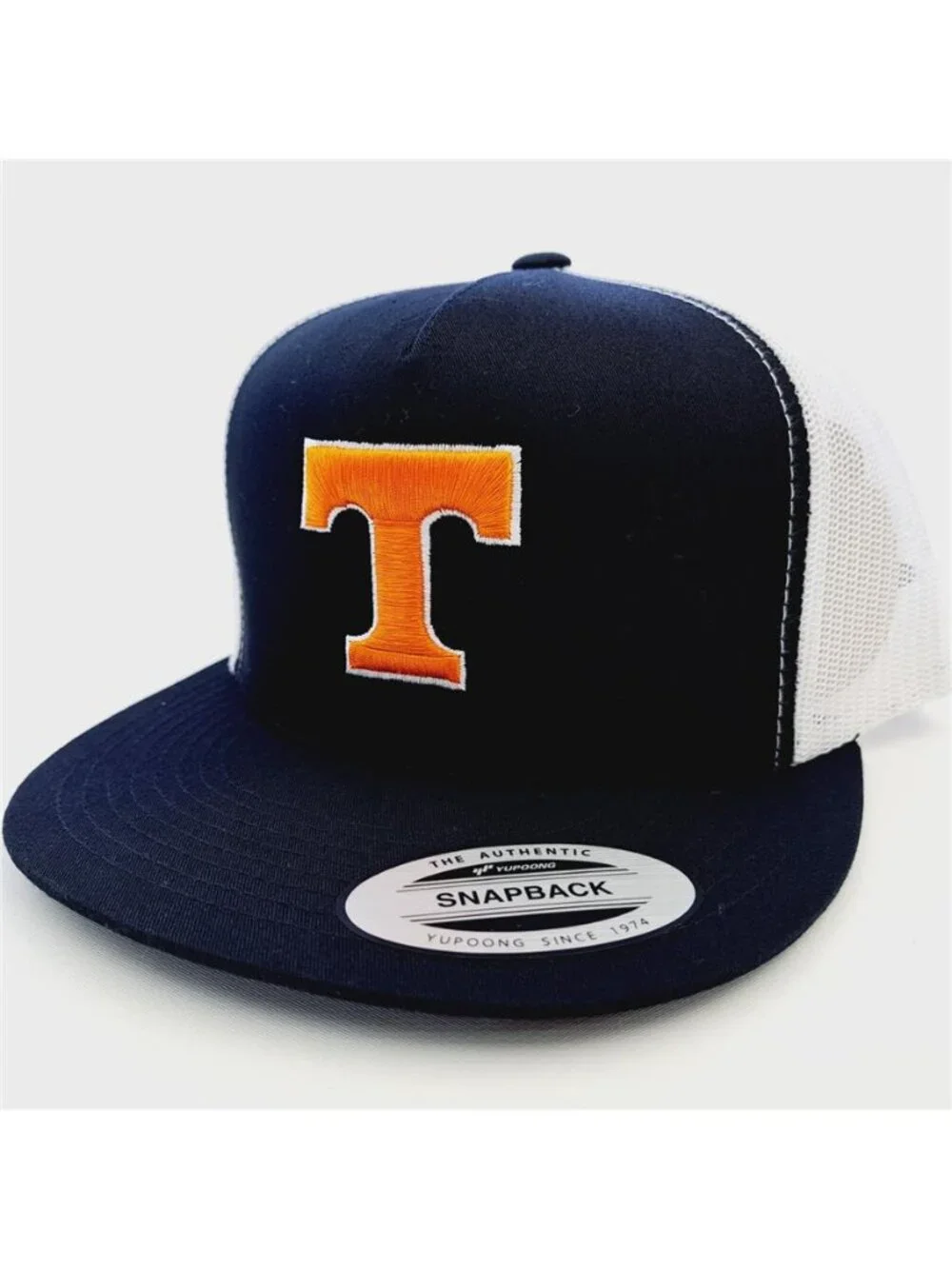 Retro Tennessee Vols Hat 3D Puff Orange T Yupoong Snapback Navy Trucker Cap New!